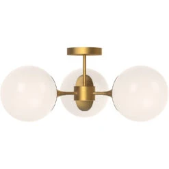 Nouveau 3-Light Semi Flush Ceiling Light -Home Lighting Shop 1105175