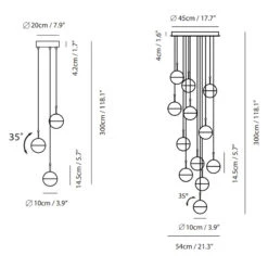 Dora Round Multi Light Pendant