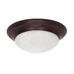 Twist And Lock Ceiling Light With Alabaster Glass -Home Lighting Shop 987584