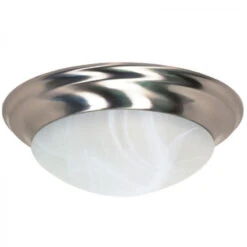 Twist And Lock Ceiling Light With Alabaster Glass