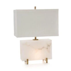 Alabaster Horizontal Block Table Lamp -Home Lighting Shop JRL 1020550 9198 4