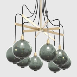 Drape Arm 8 Linear Chandelier -Home Lighting Shop LT377SMKBB BLK add