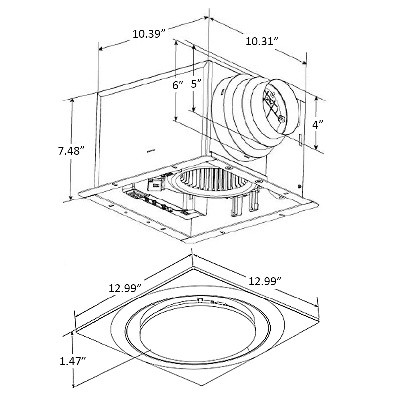 ABF-G6 Multi Speed Exhaust Fan With Humidity Sensor 4 ABF-G6 Multi Speed Exhaust Fan With Humidity Sensor - Image 2