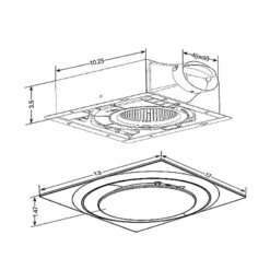 ABFS Low Profile 2X4 Multi Speed Exhaust Fan
