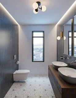 AFX Metropolitan Semi Flush Mount -Home Lighting Shop afx METC15L30D1BK bath1