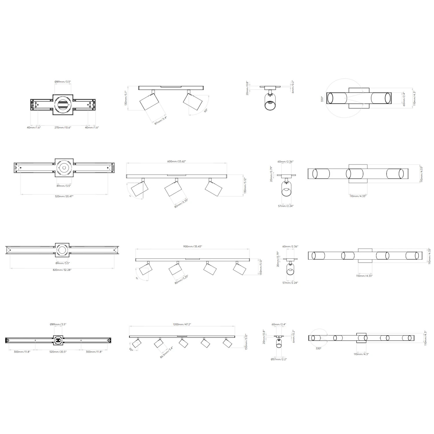 Ascoli Bar Wall / Ceiling Spot Light 3 Ascoli Bar Wall / Ceiling Spot Light