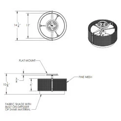 Uptown Mesh Semi Flush Ceiling Light