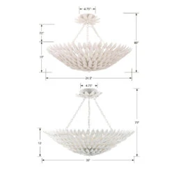 Broche Semi Flush Petals Ceiling Light