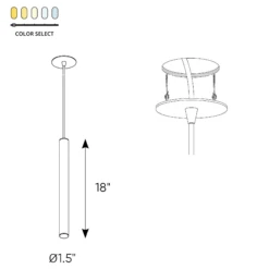 PDC Color Select Semi-Recessed Cylinder Pendant