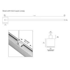 Cirrus Left Wall Wash Suspension W/Remote Power/RD Canopy