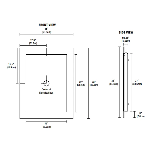 Sail Surface Mount LED Mirror 3 Sail Surface Mount LED Mirror