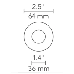 2 Inch Round Flangeless Flat Lensed Shower Trim