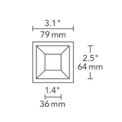 2 Inch Square Flanged Bevel Lensed Shower Trim