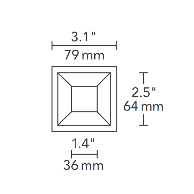 2 Inch Square Flanged Bevel Lensed Shower Trim 3 2 Inch Square Flanged Bevel Lensed Shower Trim