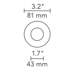 Element 3 Inch Round Flanged Flat Lensed Shower Trim