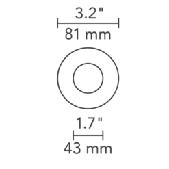 Element 3 Inch Round Flangeless Flat Shower Trim