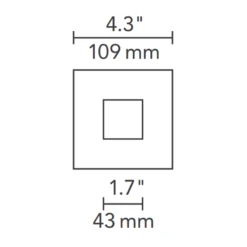 Element 3 Inch Square Flanged Flat Lensed Shower Trim
