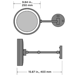 Blush Wall Mount Makeup Mirror