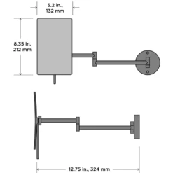 Contour Wall Mount Makeup Mirror