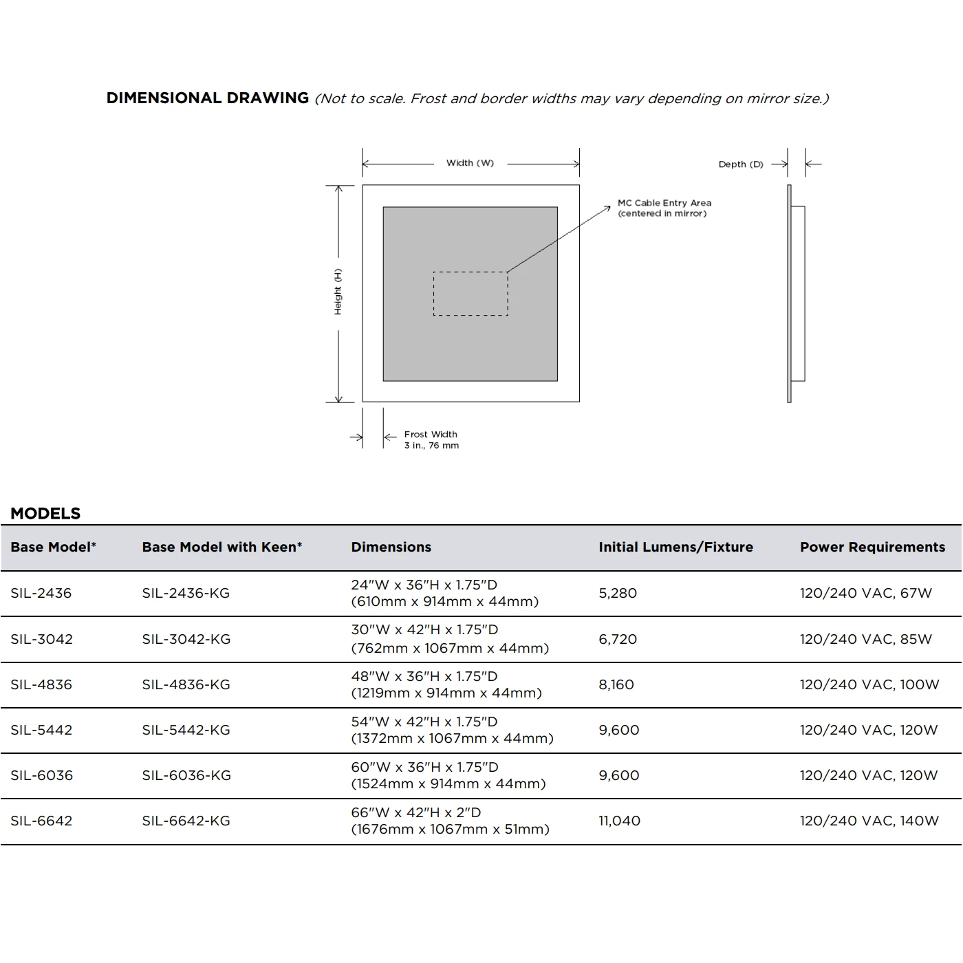 Silhouette Rectangle Lighted Mirror 3 Silhouette Rectangle Lighted Mirror