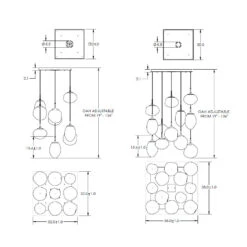 Cosmos Square Multi Light Pendant