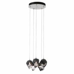 Chrysalis Small Round Multi Light Pendant -Home Lighting Shop hubbardton 131137 SKT blackwhite1