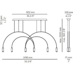 Volta Linear Triple Pendant