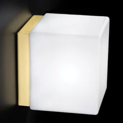 Cubi LED Wall / Ceiling Light -Home Lighting Shop leucos cubi lg brass addtl img