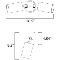 Spots Double Outdoor Wall / Ceiling Adjustable Spot Light