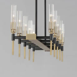 Flambeau Linear Chandelier -Home Lighting Shop maxim 16127CLBKAB 02