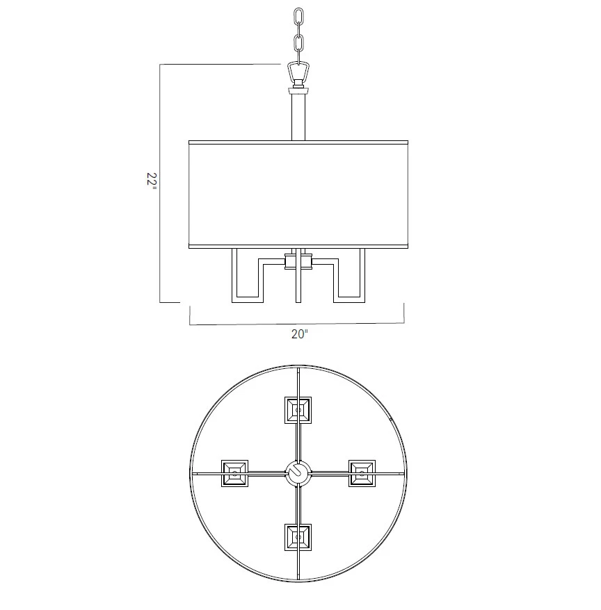 Maya Drum Shade Chandelier 3 Maya Drum Shade Chandelier