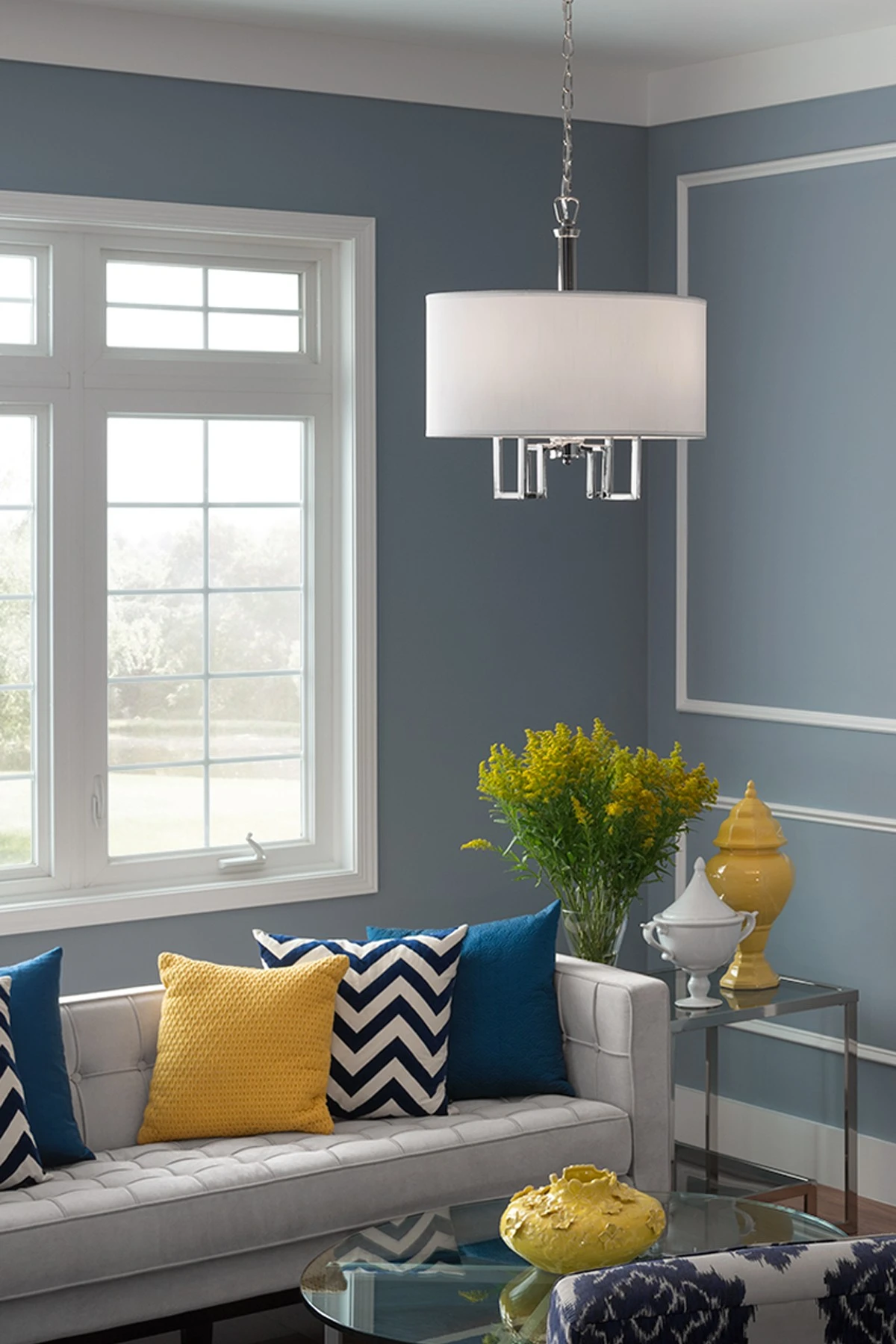 Maya Drum Shade Chandelier 4 Maya Drum Shade Chandelier - Image 2