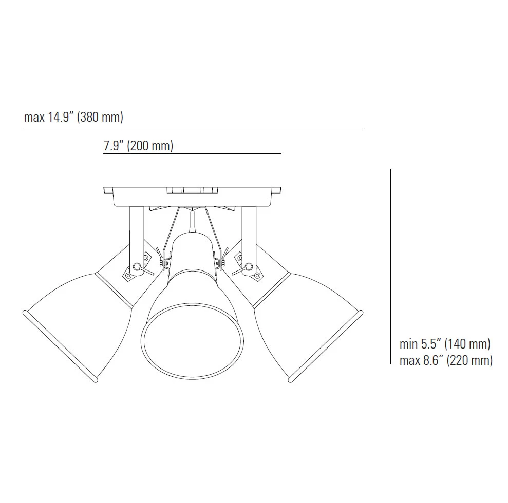 Stirrup Triple Ceiling Spot Light 3 Stirrup Triple Ceiling Spot Light