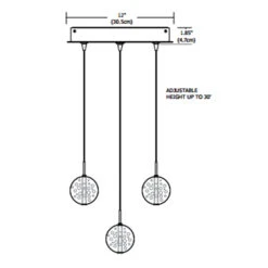 Bubble Ball Round 3-Light Pendant