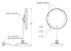 Baci Senior Vanity Mirror With Crystal Trim