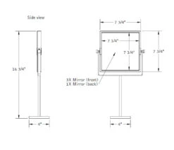 Baci Basic Square 1X/3X Reversible Vanity Mirror