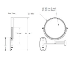 Baci Basic 1X/5X Double Arm Wall Mirror
