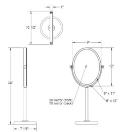 Baci Basic Large Oval Vanity Mirror