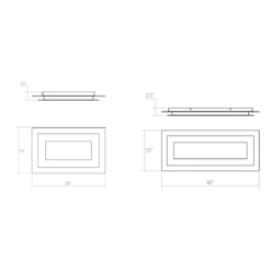 Offset Rectangle Ceiling Light Fixture