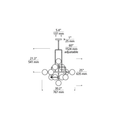 Viaggio Chandelier W/ Opal Glass
