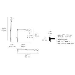 Artemide Tolomeo LED Mini Desk Lamp With Clamp