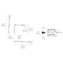 Artemide Tolomeo LED Mini Desk Lamp With In Set Pivot