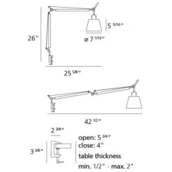 Artemide Tolomeo Shade Desk Lamp With Clamp